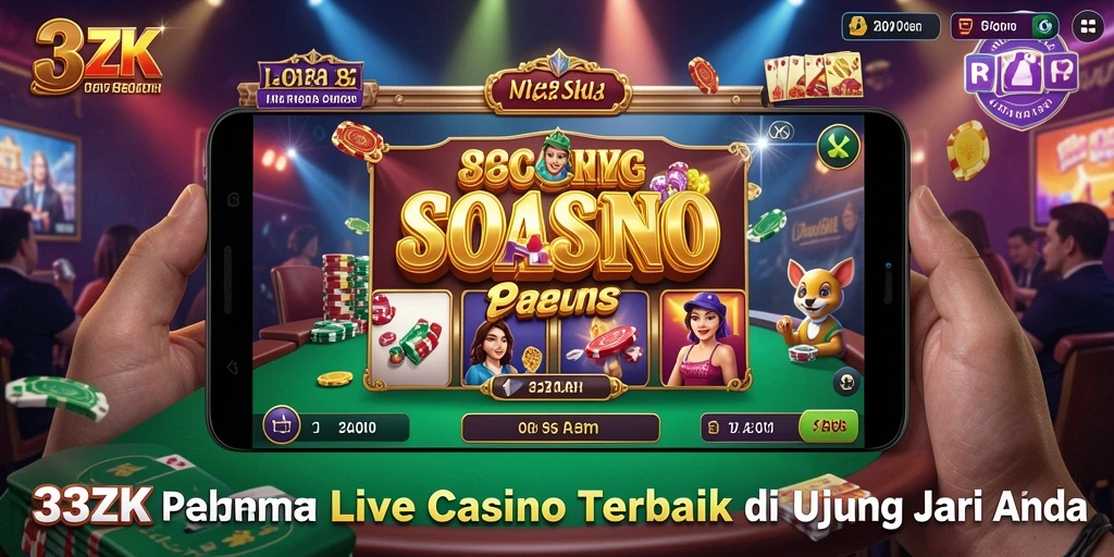 Tampilan gameplay Live Casino yang menarik dan interaktif di 33ZK.