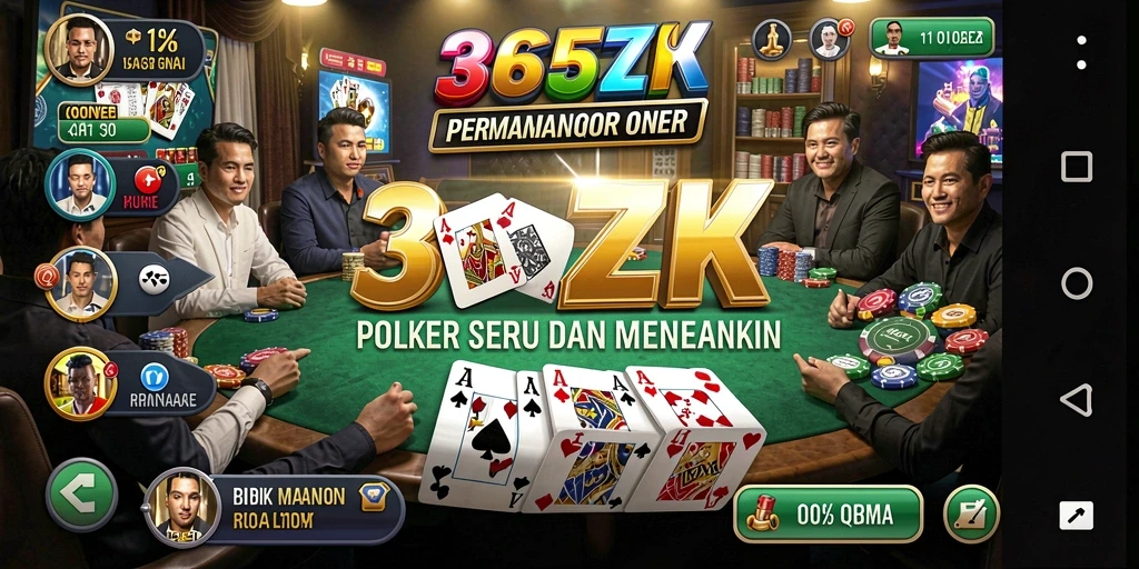Tangkapan layar menunjukkan gameplay seru di 365ZK poker.