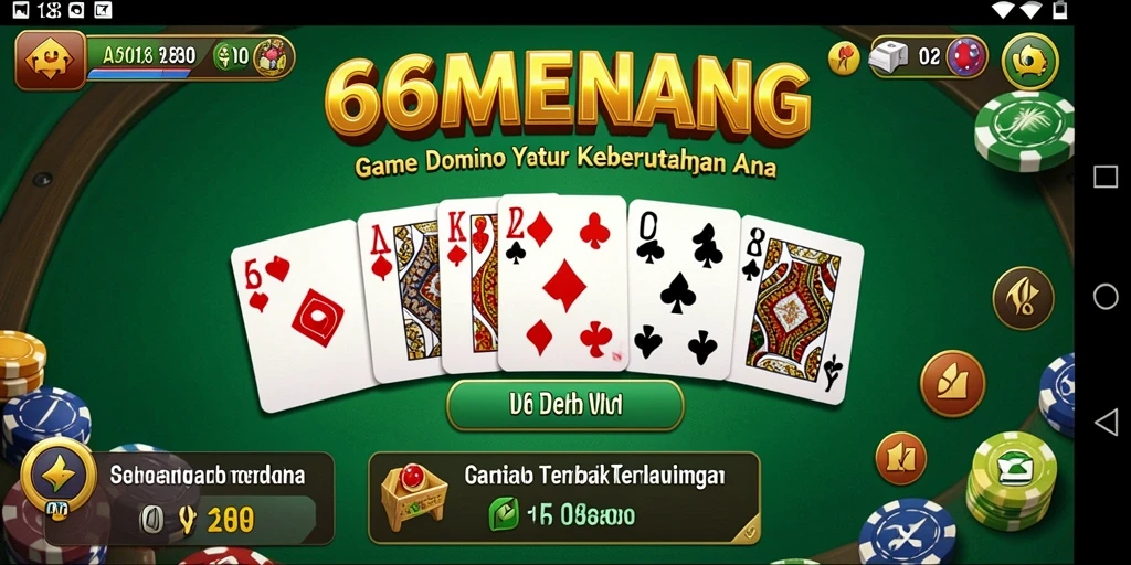 Screenshot game 66MENANG menampilkan suasana seru permainan Domino.