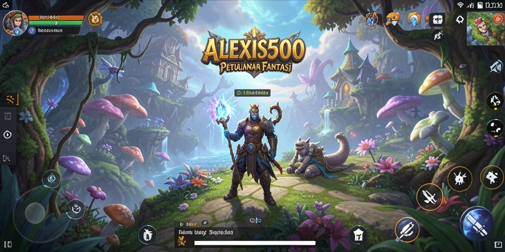 Screenshot ALEXIS500 menunjukkan player menjelajah dunia yang luas dan penuh tantangan.