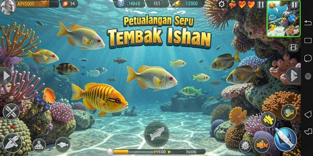 Screenshot utama menampilkan aksi seru dalam permainan Tembak Ikan.