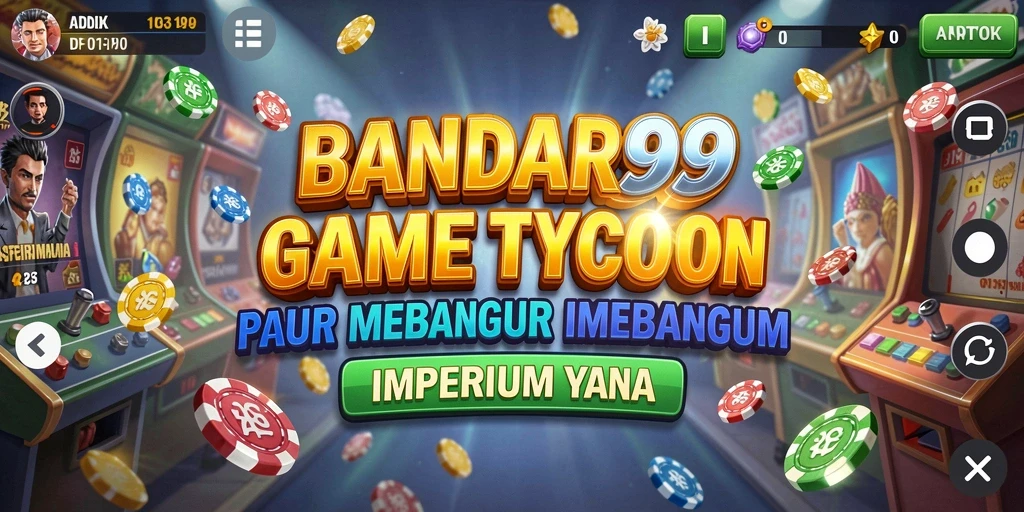 Screenshot gameplay BANDAR99 yang menampilkan strategi dan manajemen bisnis yang seru.