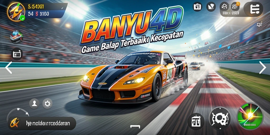 Tampilan gameplay BANYU4D dengan aksi balap yang mendebarkan.