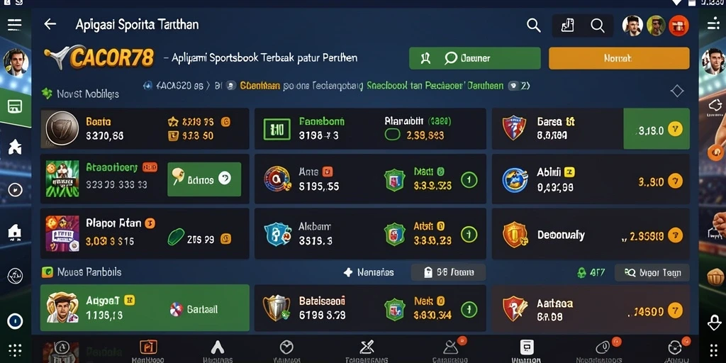 Screenshot gameplay Sportsbook CACOR78 yang menarik dan interaktif.