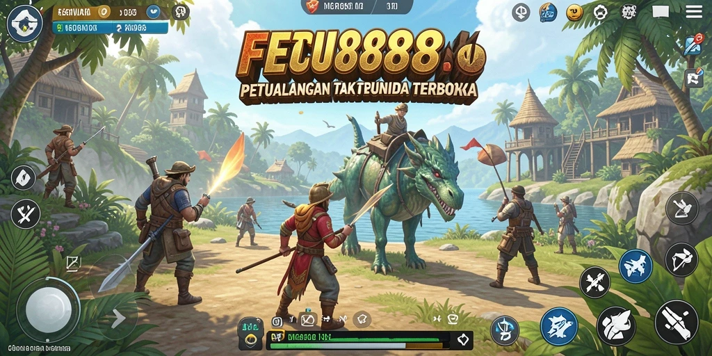 Screenshot menunjukkan aksi seru dalam dunia terbuka FC888.