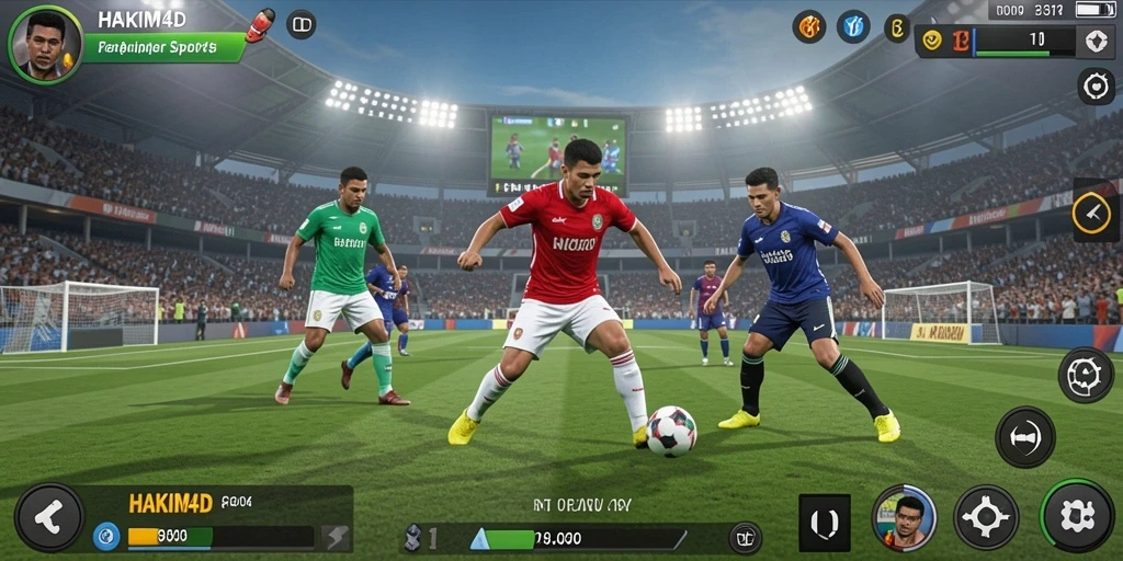 Screenshot utama HAKIM4D menampilkan aksi seru dalam game olahraga.