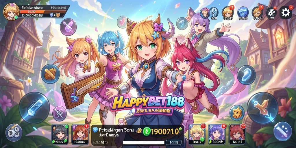 Tampilan screenshot game HAPPYBET188 menampilkan aksi karakter anime yang menegangkan.