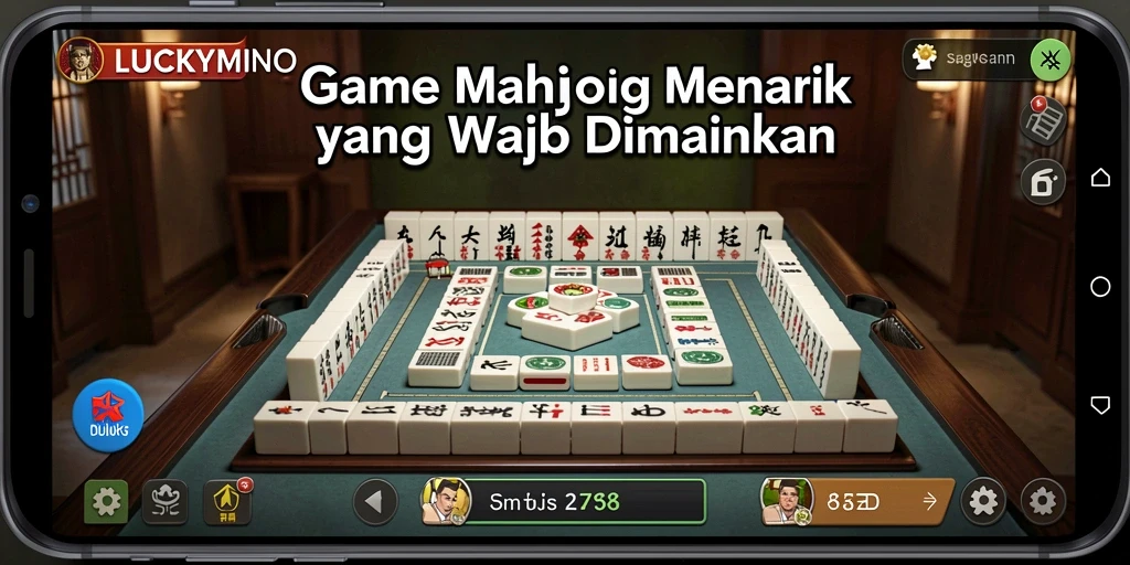 Tampilan gameplay Mahjong yang seru di LUCKYMINO.