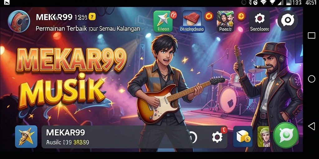 Tampilan gameplay MEKAR99 yang penuh warna dan menarik