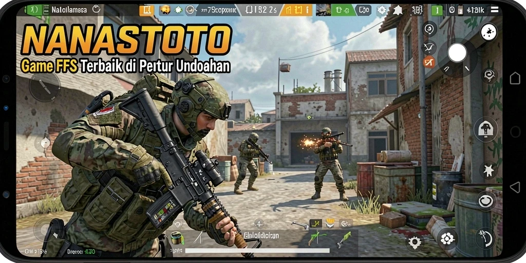 Tampilan gameplay menegangkan di NANASTOTO dengan aksi tembak-menembak seru.