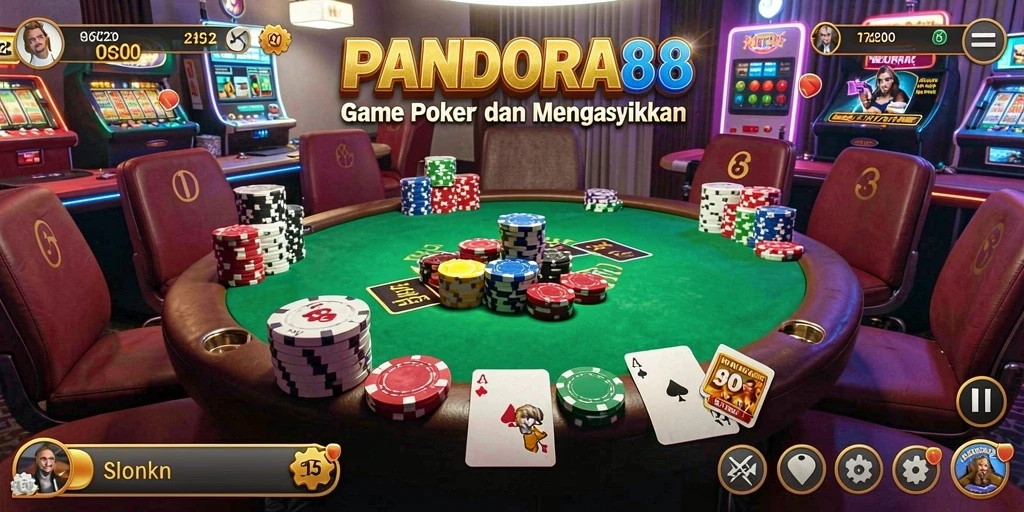 Screenshot gameplay PANDORA88 yang menunjukkan suasana Poker yang seru.