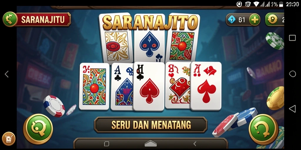 Tampilan gameplay seru dalam SARANAJITU dengan pemain yang beraksi.