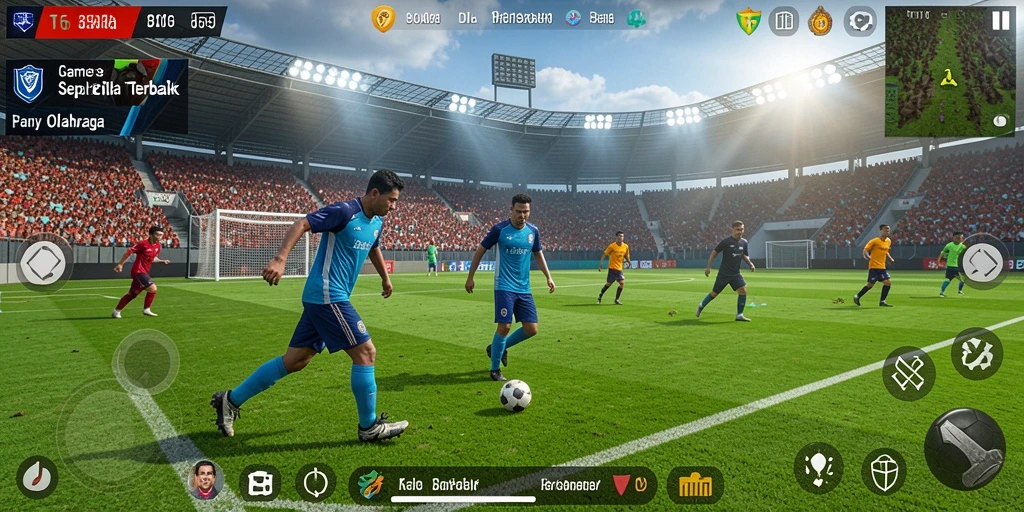 Tampilan menarik dari gameplay T6 yang menggambarkan pertandingan sepak bola yang mendebarkan.