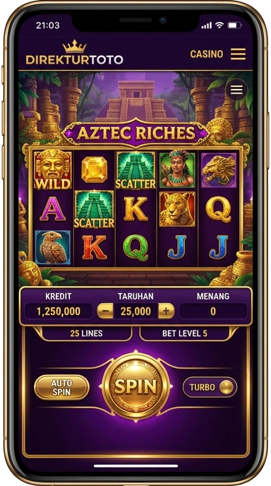 Screenshot aplikasi direkturtoto yang memperlihatkan berbagai kategori aplikasi.
